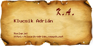 Klucsik Adrián névjegykártya