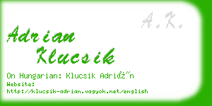 adrian klucsik business card